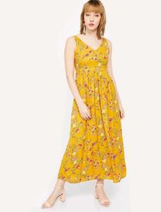 Women's Yellow Floral Maxi Dress