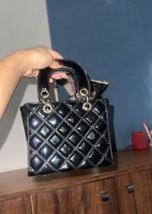 Chic Black Quilted Handbag offer