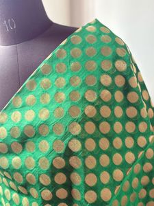 Vibrant Green Polka Dot blouse piece