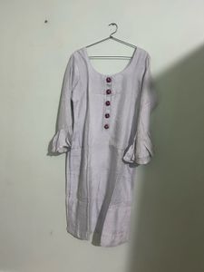 Elegant Grey Kurti with Ruffle Sleeves