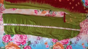 Bandes Print Olive Green Suit
