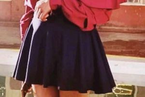 Stylish Navy Blue Skater Skirt
