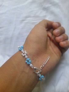 Blue Flower Beaded Bracelet💙