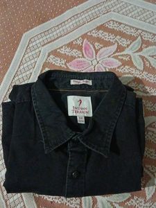 Indian Terrain Men's Black Denim Shirt