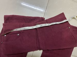 Burgundy Corduroy flare pants