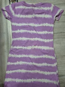 Lavender Tie-Dye Striped Dress