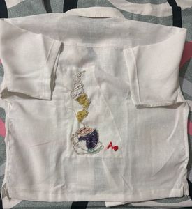 Unique White Shirt with Embellishments