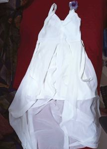 Chic White High-Low Dress