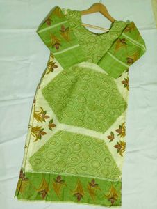 Green Printed Kurta