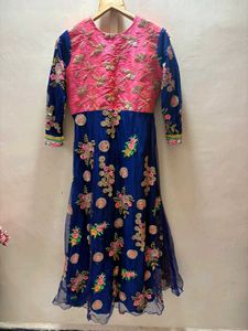 Elegant Floral Embroidered Anarkali