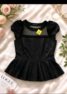 Elegant Black Peplum Top