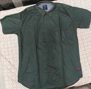 Men's Dark Green Short Sleeve Shirt