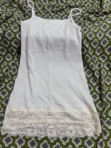 White Lace Trim Slip Dress or kurti