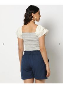 Striped Puff Sleeve Top