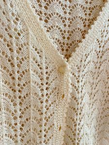 Cream Lace Knit Cardigan
