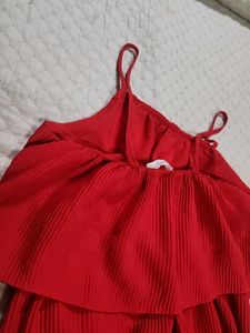 Red Ruffle Wide-Leg Jumpsuit