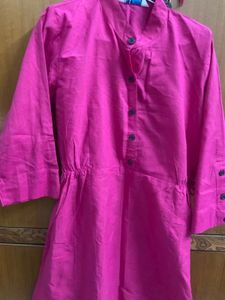 Sale!!Vibrant Pink Cotton Kurta