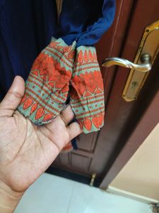 Navy Blue Kurtha With Orange Embroidery 🪡