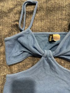 H&amp;M Divided Blue Cutout Top