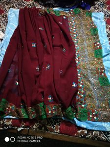 FESTIVAL DISCOUNT UNIQUE Design Hand Embroidered Georgette Saree