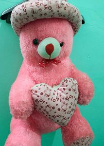 Cute Pink Teddy Bear with Heart