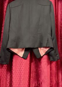 Chic Black Blazer with Bow Detail