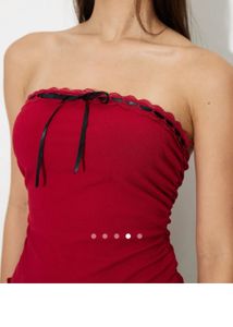 Red Ribbon Tube Top