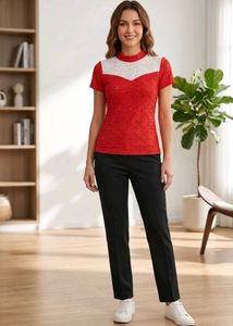 Chic Red Lace Top