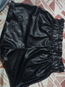Black Faux Leather Shorts