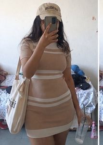 Striped Knit Mini Dress