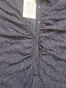 Navy Blue Lace Collared Dress