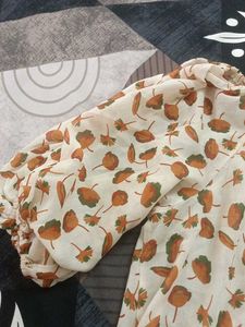 Chic Floral Print Puff Sleeve Top