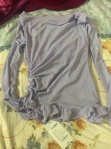 Lilac Ruffle Long Sleeve Top