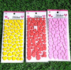 Pack Of 3 Heart Stickers -2 Sheets Per Pk