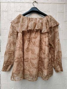 New with tag Korean Ruffled Floral Print Blouse