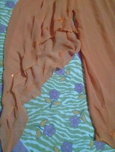 Orange Cold Shoulder Top with Embellishments