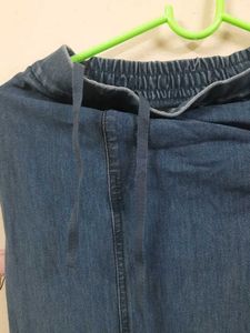 Blue Denim Midi Skirt