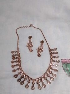 Rose Gold  Necklace &amp; Earring Set