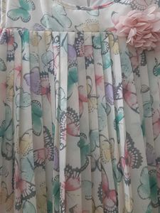 H&amp;M Butterfly print Pleated Dress