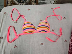 Colorful Striped Bikini Top