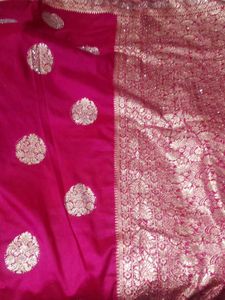 Elegant Pink Banarasi Silk Saree