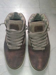 Vans Sk8-Mid Brown Leather Sneakers