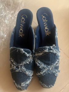 stock clearance catwalk Stylish Denim Mules