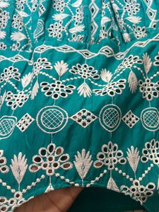 Embroidered Teal Kurta