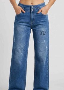 BTS Graphic Wide Leg Jeans