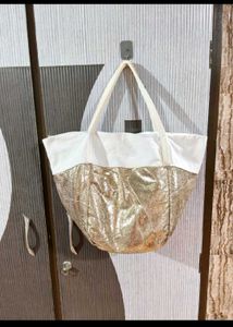 Sparkling Gold & White Tote Bag
