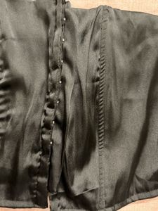 Black Lace-Up Corset Top