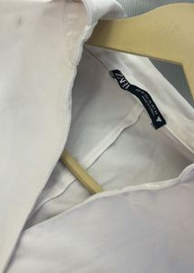 Zara White Ruched Mini Dress