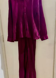 Elegant Pleated Two-Piece Set
