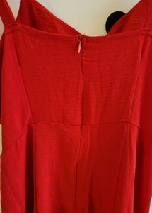 Red Slit Tie Dress in Size M